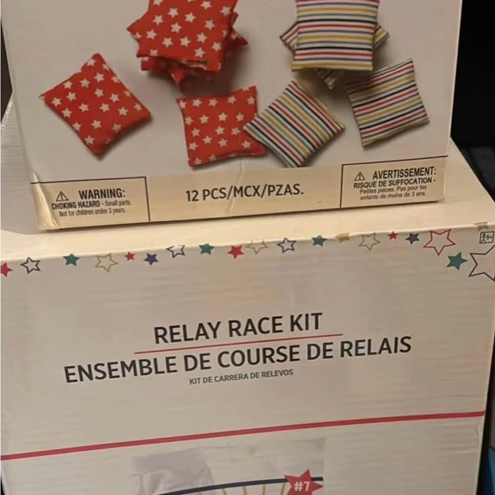 Relay Race Kit with Red and Multicolor Bean Bags